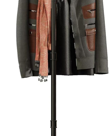 Industrial Coat Rack,Metal Pipe Coat Rack Stand Freestanding with 6 Hooks,Heavy Duty Coat Tree Sturdy Coat Racks for Entryway, Hallway, Bedroom (Black)