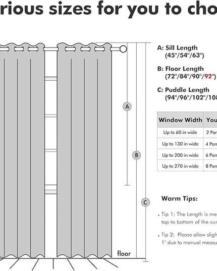 MIULEE 100% Blackout Linen Textured Curtains for Bedroom Solid Thermal Insulated Natural Beige Grommet Room Darkening Curtains & Drapes Luxury Decor for Living Room Nursery 52 x 92 Inch (2 Panels)