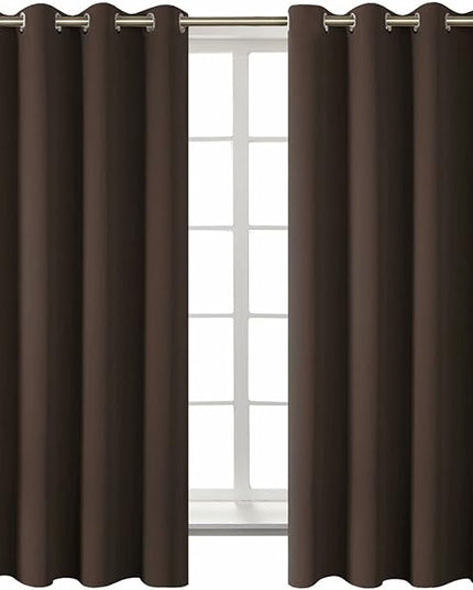BGment Blackout Curtains for Living Room - Grommet Thermal Insulated Room Darkening Curtains for Bedroom, Set of 2 Panels (52 x 63 Inch, Brown)