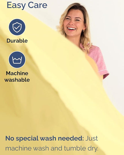 Extra Deep Queen Sheet Set - 6 Piece Breathable & Cooling Sheets - Hotel Luxury Bed Sheets Set - Easy & Secure Fit - Soft, Wrinkle Free & Comfy Sheets Set - Yellow Sheet Set with Extra Deep Pockets