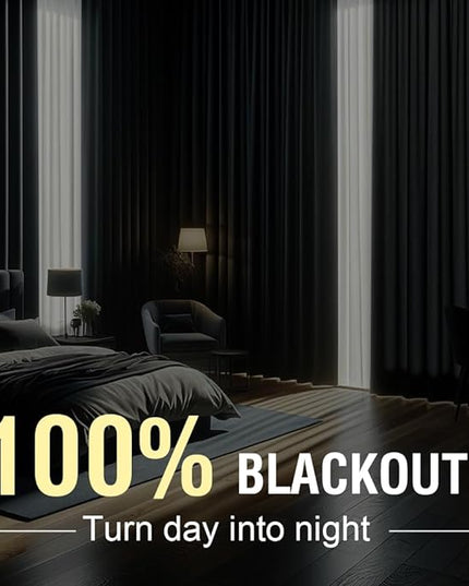 H.VERSAILTEX 100% Blackout Curtain for Bedroom 108 Inches Long Grommet Linen Face Full Light Blocking Curtain Drape for Living Room Thermal Insulated Linen Look Curtain 1 Panel, 52" W x 108" L, Dove