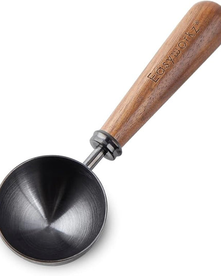 Easyworkz Retro Stainless Steel Coffee Spoon With Black Walnut Handle,10g - Measuring Spoon (Gunmetal)