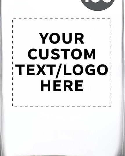Custom Beer Can Glasses Set of 100, 16 oz. Pint Sized, Promotional Text, Logo, Soda Can Shape, Glassware, Black