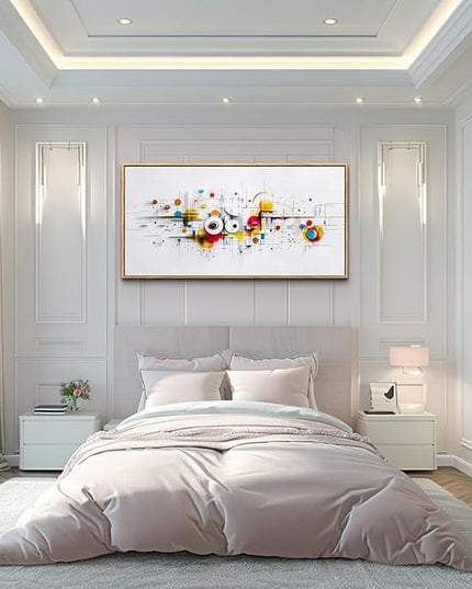 ERQINHUA Abstract Large Canvas Wall Art Living Room Boho Wall Decor For Bedroom Office Decorations Geometric Wall Paintings Minimalism Pictures Artwork Modern Home Decor Wood Framed 24x48 In