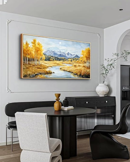 ERQINHUA Large Wall Art For Living Room Canvas Wall Decor For Bedroom Yellow Landscape Wood Frame Farmhouse Restaurant kitchen Home Wall Decorations Art Print Beach Posters Ready To Hang 20"X40"