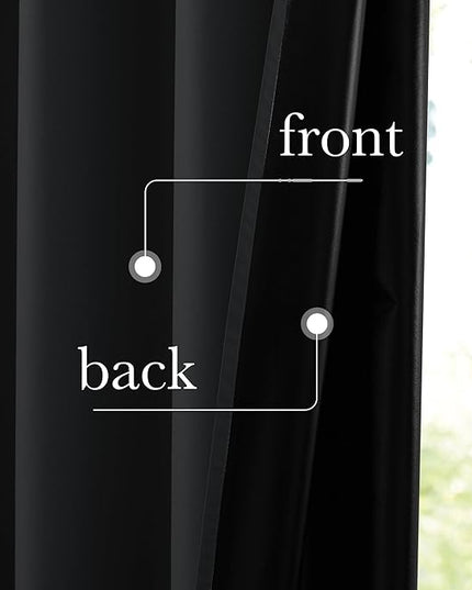 NICETOWN Full Blackout Curtains 96 inch Long for Home Theater, Grommet Energy Saving Room Darkening Window Treatment Thermal Curtains Portable Sun Shades for Living Room, W52 x L96, 2 Panels