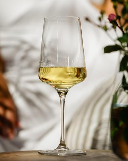 Krosno White and Sparkling Large Wine Glasses Drinking | 4 Pieces Set 13.5 fl oz | Infinity Collection | Elegant | Cocktail Crystal Set Wedding Gift | Lead-Free Glass | Homes, Restaurants & Kitchen