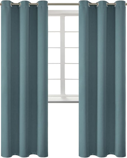 BGment Room Darkening Curtains 84 Inches Long - Grommet Thermal Insulated Drapes Window Treatment Curtains for Bedroom, 2 Panels, 42 x 84 Inch, Stone Blue