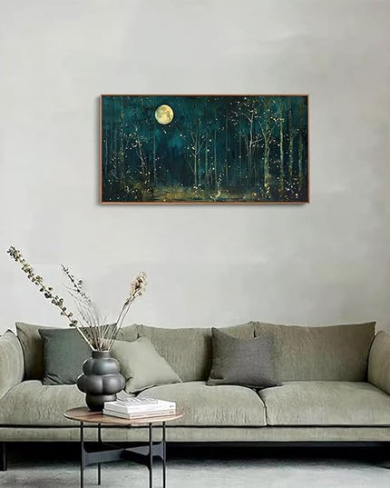 ILLBDR Framed Large Wall Art Moon Nature Landscape Wall art Forest Decor Rustic Farmhouse Print Artworf for Bedroom Living Room Office 20"x40"