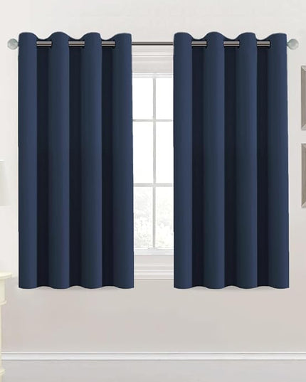 H.VERSAILTEX Premium Blackout Thermal Insulated Room Darkening Curtains for Bedroom/Living Room - Classic Grommet Top (2 Panels, Navy, 52 Inch by 54 Inch)