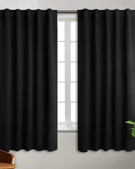 BGment Halloween Black Blackout Curtains 63 inch Length for Bedroom - Rod Pocket and Back Tab Thermal Insulated Room Darkening Curtains for Living Room, 2 Window Curtains, 42 x 63 Inch