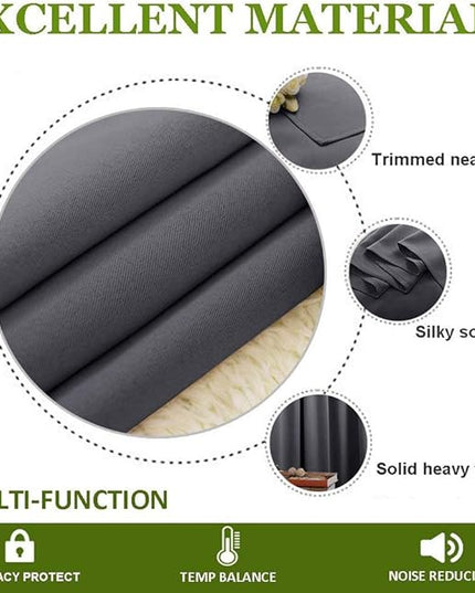 NICETOWN Thermal Patio Door Curtains - Grey Blackout Room Darkening Door Blinds for Sliding Glass with Grommet Top, Split Room Divider Curtains (Grey, 100 inches W x 108 inches L)