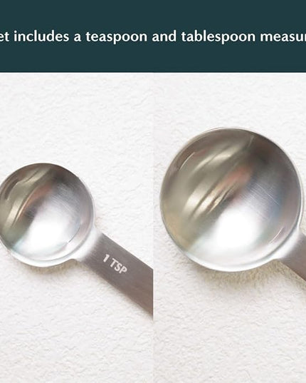 Naoki Matcha Stainless Steel Measuring Spoon/Scoop Matcha Set - 2g (1 teaspoon) and 6g (1 table spoon) Serving Of Matcha Powder