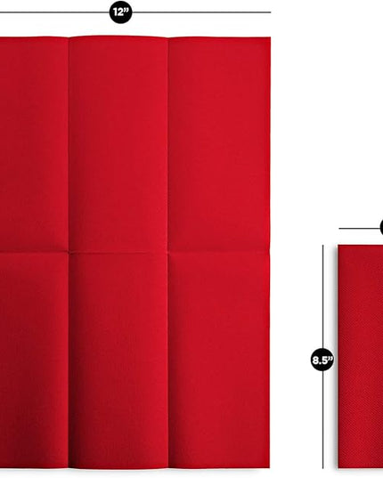 Linen-Feel Colored Paper Napkins - Decortive Cloth-Like Red Dinner Napkins - Soft And Absorbent. For Kitchen, Party, Wedding, Bathroom Or Any Occasion. (Pack of 100)