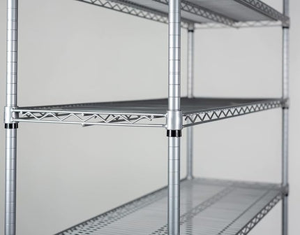 Omega 4 Tier Shelving Unit Heavy Duty NSF Wire Shelf Metal Large Storage Shelves Adjustable, Commercial Grade Steel Utility Layer Shelf Rack Storage,30L x 72W x 54H Inch Grey