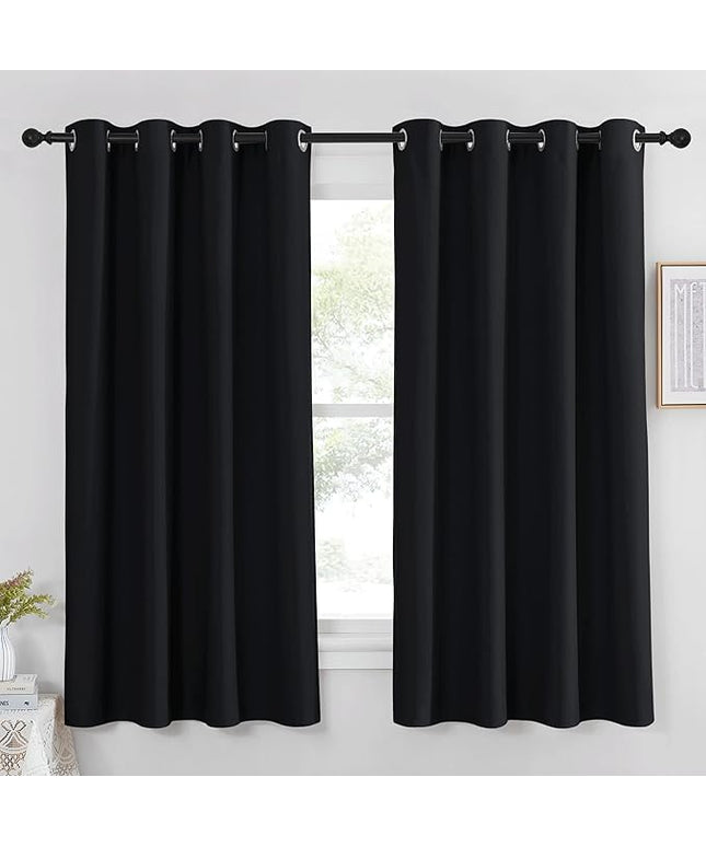 NICETOWN Black Out Curtains 63 inch Long - Grommet Thermal Insulated Modern Room Darkening Window Treatments Soundproof Drape for Bedroom/Nursery, W52 x L63, 1 Piece