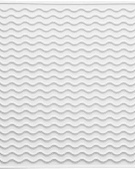 Silicone Dish Drying Mat for Multiple Usage,Easy clean,Eco-friendly,Heat-resistant Silicone Mat for Kitchen Counter or Sink,Refrigerator or Drawer liner White M 12 inches x 12 inches