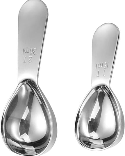 2pcs Tablespoon Coffee Scoop, Coffee Scoop Set, 15ml 30ml Tbsp Coffee Bean Measuring Spoon Stainless Steel Table Spoon Scoop with Short Handle Suitable for Tea Ground Sugar Flour