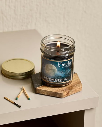 8oz Patchouli Scented Candles for Home, 45 Hrs Soy Wax Candle for Stress Relief, House Aromatherapy Candle Fall Gifts for Men and Women