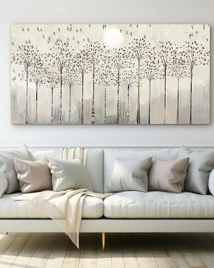hyidecorart Large Canvas Wall Art For Living Room Decorations For Office Hotel Bedroom Wall Decor Trees And Birds Abstract Wall Paintings Canvas Prints Artworks Pictures Modern Home Decoration