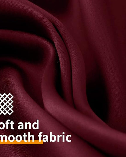 YoungsTex Burgundy 100% Blackout Curtains for Bedroom, Thermal Insulated Drapes with Grommet Full Room Darkening with Black Backing for Living Room, 2 Panels, 42 x 63 Inch