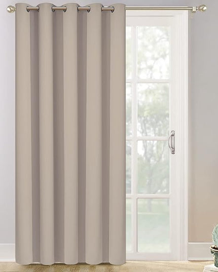 Yakamok Curtain, Wide Thermal Blackout Panel, Sliding Door, Natural, 70 x 84, 1 Panel