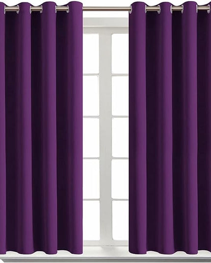 BGment Blackout Curtains - Grommet Thermal Insulated Room Darkening Bedroom and Living Room Curtain, Set of 2 Panels (52 x 45 Inch, Royal Purple)