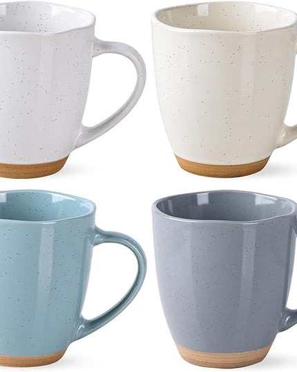 AmorArc 12oz Coffee Mugs, Ceramic Coffee Mugs set of 4 for Man, Woman, Dad, Mom, Modern Coffee Mugs with handle for Latte/Cappuccino/Milk/Cocoa. Dishwasher&Microwave Safe,Multi-Color