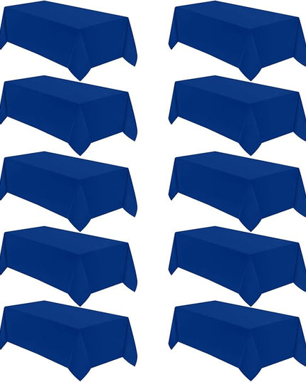 VidaFete Tablecloth 10 Pack 90*132inch Rectangle Table Cloth Polyester, Stain Wrinkle Resistant Polyester Dining Table Cover for Kitchen Dinning Party Wedding Rectangular Buffet Decoration(Royal Blue)