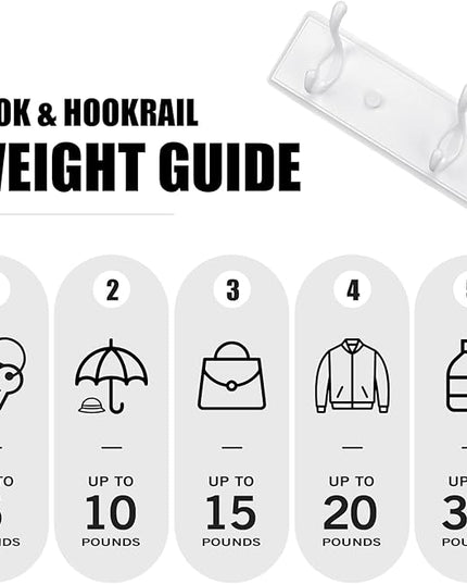 Wooden Coat Rack, Wall-Mounted Organizer for Closet, Entryway, Hallway, Foyer, Bedroom, Heavy Duty Double Hooks for Hanging Towels, Bags, Hats, Jackets, Key (White, 5 Hooks)