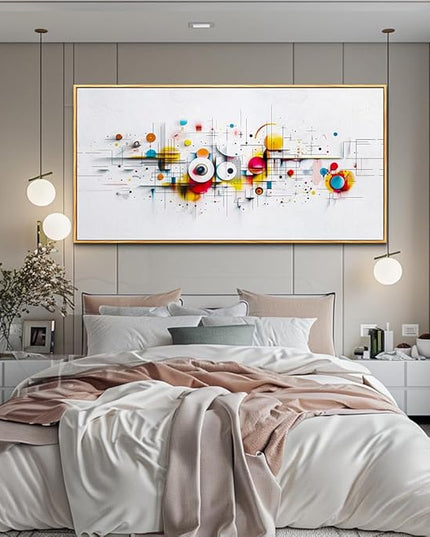 ERQINHUA Abstract Canvas Wall Decor Living Room Boho Wall Art For Bedroom Office Decorations Geometric Paintings Minimalism Wall Pictures Artwork Modern Home Decor Aesthetics Wood Framed 30x60 In