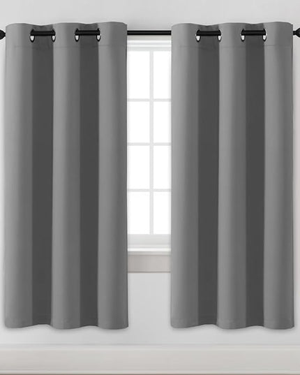 H.VERSAILTEX Blackout Curtains for Bedroom Thermal Insulated Room Darkening Living Room Curtains 72 Inch Long Grommet Privacy Protection Window Curtain Panels/Drapes for Nursery,2 Panels,Grey