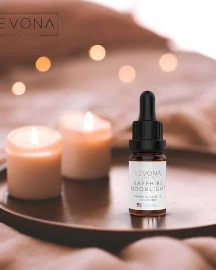 Levona Scent Pure Essential Oils for Diffusers for Home, Hotel & Office - Sapphire Moonlight Essential Oil - Oil Diffusers Essential Oils - Home Luxury Scents - 10 Ml Fragrance Oil