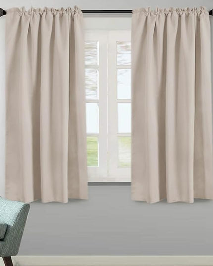 H.VERSAILTEX Blackout Curtains Thermal Insulated Window Treatment Panels Room Darkening Blackout Drapes for Living Room Back Tab/Rod Pocket Bedroom Draperies (2 Panels, Fog, 52 x 63 Inch)
