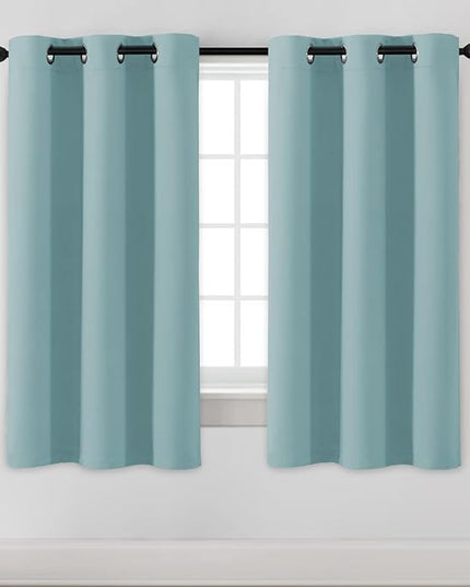 H.VERSAILTEX Blackout Curtains for Bedroom Thermal Insulated Room Darkening Living Room Curtains 63 Inch Long Grommet Privacy Protection Window Curtain Panels/Drapes, 2 Panels, Mineral Blue