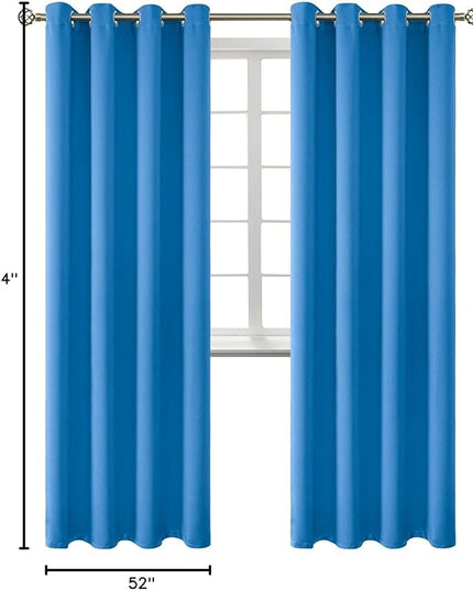BGment Room Darkening Curtains 84 Inches Long - Grommet Thermal Insulated Drapes Window Treatment Curtains for Bedroom, 2 Panels, 52 x 84 Inch, Classic Blue