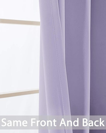 Yakamok Extra Wide Blackout Curtain for Sliding Glass Door, Grommet Thermal Insulated Room Divider Curtain 100W x 84L inch, Room Darkening Patio Curtain,8.3ft Wide x 7ft Tall, 1 Panel,Lilac