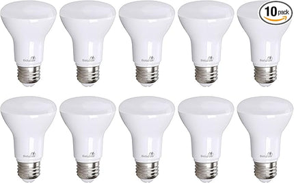 Bioluz LED Light Bulb BR20 Light Bulbs 2700K Bright Warm White LED Bulbs 6W=50W Replacement 90 CRI 540 Lumen Indoor/Outdoor UL Listed CEC Title 20 Compliant Home Decor LED Lights for Bedroom - 10 Pack