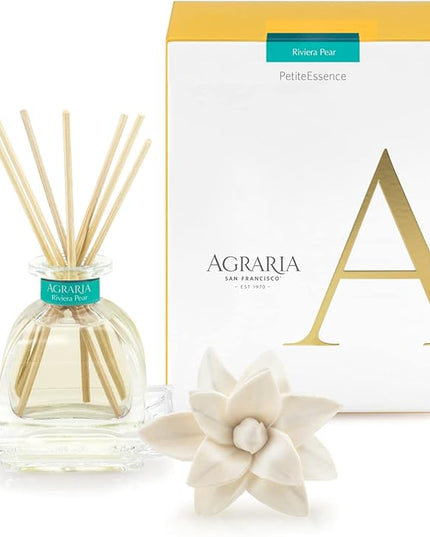 AGRARIA PetiteEssence Botanical Home Fragrance Gift Set, Hand Crafted Sola Flower Scented Oil Reed Diffuser for All Occasions