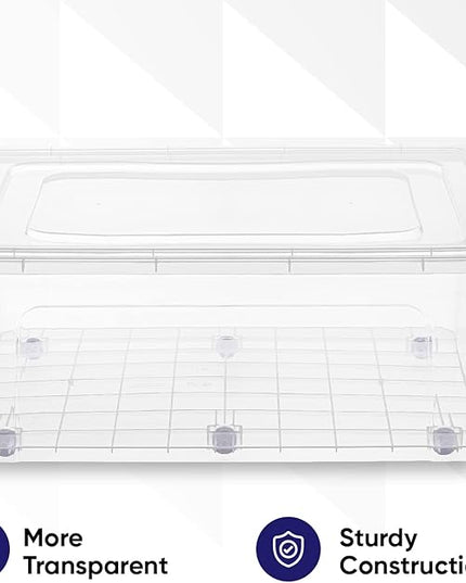 Superio Storage Bins with Lids, Clear Plastic Containers for Organizing, Stackable Totes, BPA Free, Odor Free, Organizer Boxes for Home, and Dorm (2 Pack, 60 Quart)