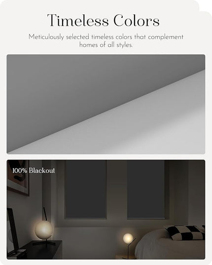 Graywind Smart Roller Shades 100% Blackout Window Blinds with APP Control Customized Automatic Shades for Home and Office(Custom Size,Grey)