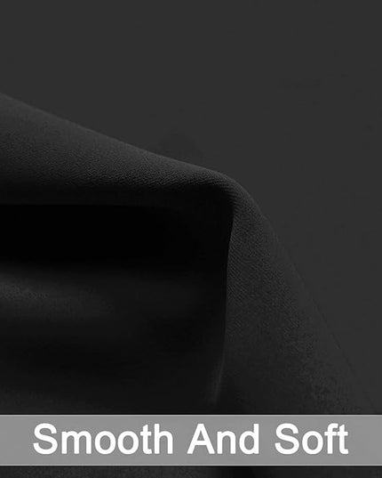 Yakamok Room Darkening Grommet Window Drapes Thermal Insulated Light Blocking Blackout Curtains for Bedroom(Black,38Wx36L,2 Panels)