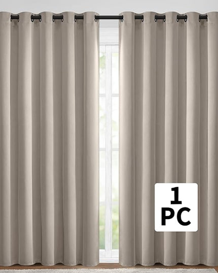 Yakamok Curtain, Wide Thermal Blackout Panel, Sliding Door, Natural, 70 x 84, 1 Panel