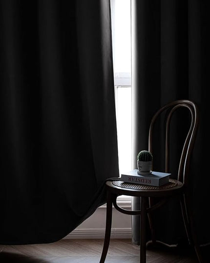 Light Grey Blackout Curtains 72 Inch Length 2 Panels Set, Black Out Curtains for Bedroom 72 Inch Long, Grommet Energy Saving Room Darkening Drapes for Living Room Window(W70 x L72)