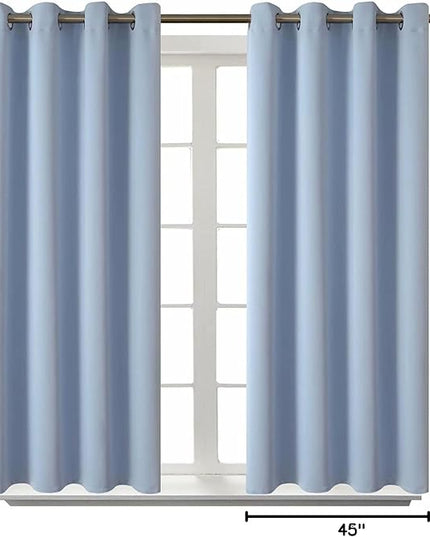 BGment Blackout Curtains for Living Room - Grommet Thermal Insulated Room Darkening Curtains for Bedroom, 2 Panels of 52 x 45 Inch, Spa Blue