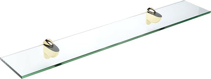 Spancraft Glass H-8x42-Brass Heron Glass Shelf, Brass, 8" x 42"