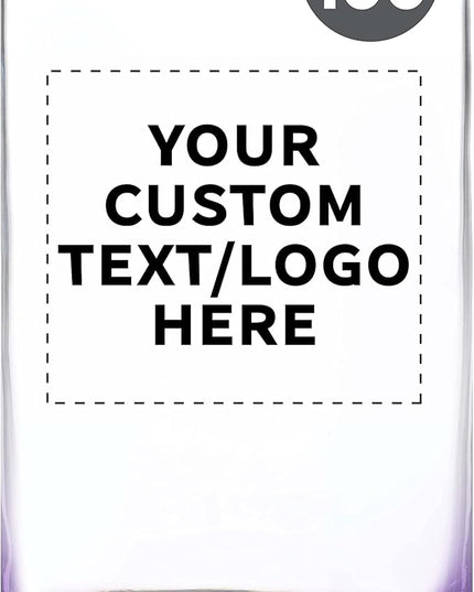 Custom Beer Can Glasses Set of 100, 16 oz. Pint Sized, Promotional Text, Logo, Soda Can Shape, Glassware, Purple