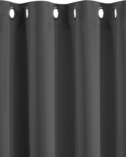 Yakamok 72 Inch Long Blackout Curtains for Bedroom, Thermal Insulated Room Darkening Curtains, Light Blocking Blackout Drapes for Living Room- 2 Panels,52x72 Inch, Charcoal Grey