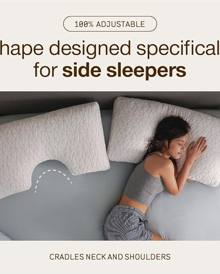 Coop Home Goods Original Cut-Out Adjustable Pillow, King Size Bed Pillows for Neck & Head Support, Memory Foam Pillows - Medium Firm for Side Sleeper, CertiPUR-US/GREENGUARD Gold