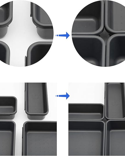 BYCY Office Drawer Organizers Bins Junk Drawer Organizers Tray Storage Dividers for Office Desk Dress Makeup (13pcs 2Size)